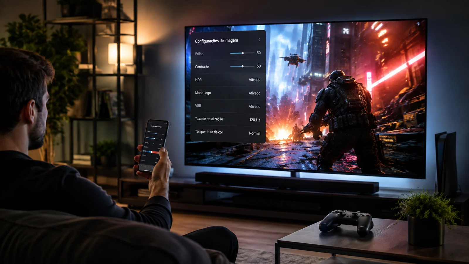 Calibração de TV para Games,  Assistente de Imagem, HDR e Desempenho